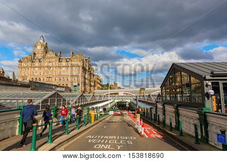 Entrance Of The Waverly Station In Edinburgh