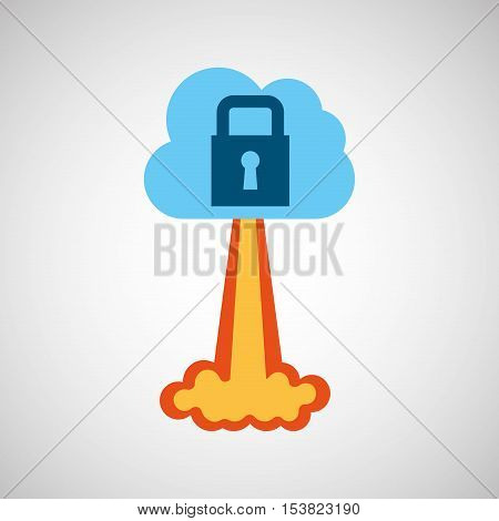 start up business cloud protection graphic isolated vector illustration eps 10