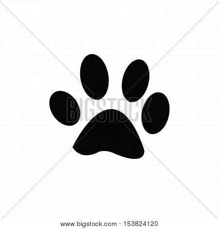 Paw Print,paw - black vector icon with shadow