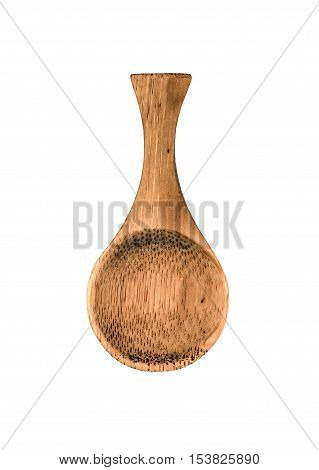 Natural bamboo spoon on white background, isolated
