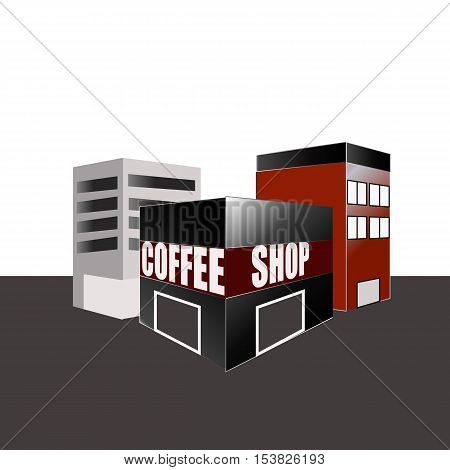 cafe icon,Vector emblem of business office on black background