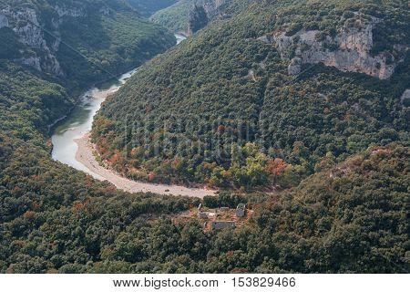 The Gorges de Ardeche is made up of a series of gorges in the river Ardeche forming a thirty-kilometre long canyon.