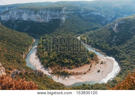 The Gorges de Ardeche is made up of a series of gorges in the river Ardeche forming a thirty-kilometre long canyon.