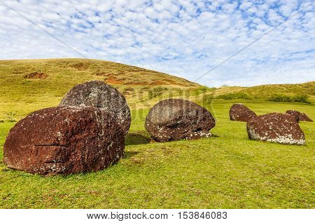 Vaka Kipo Volcano Site In Easter Island, Chile