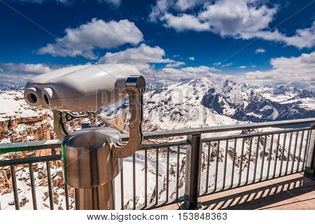 Wonderful View From The Top Of Sass Pordoi, Dolomites, Italy