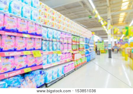 Supermarket Store Blur Background With Bokeh