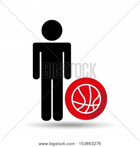 man baskette ball design icon vector illustration eps 10