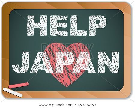 Japan liefde op Blackboard. Aardbeving en Tsunami Design
