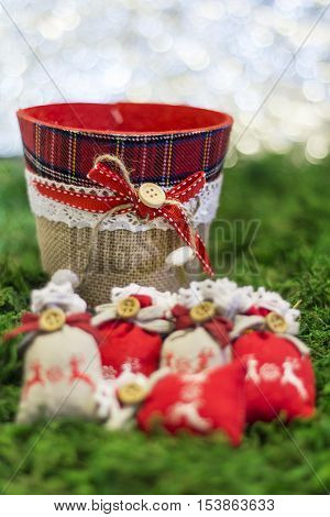 Christmas greetings, symbol and xmas celebration santa claus
