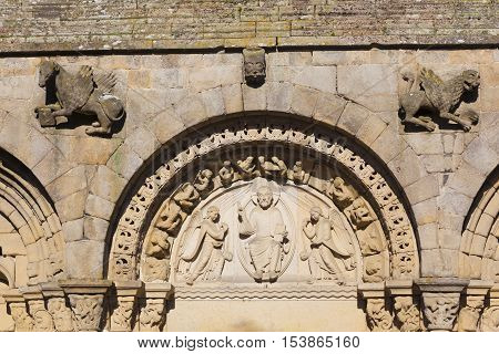 Door in the Church of Dinan Cotes d'Armor department Brittany France