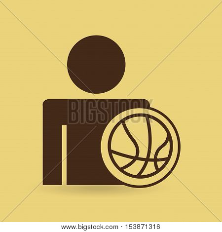 man baskette ball design icon vector illustration eps 10