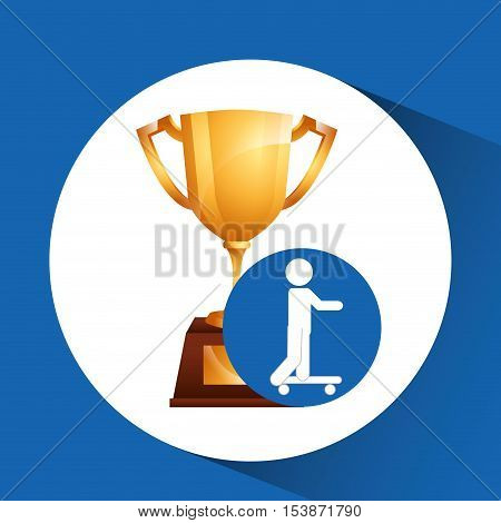 extreme sport avatar skater and trophy vector illustration eps 10
