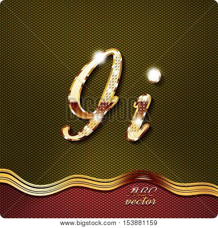 This stylish gold cursive letters. There are inlaid with a capital 