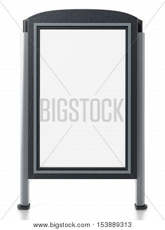 CLP City light poster stand isolated on white background. 3D illustration.