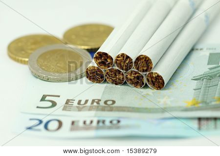 cigarettes and money