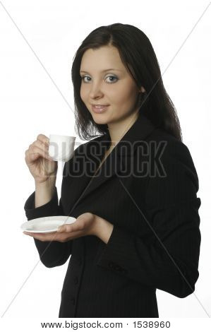 Empresaria con taza