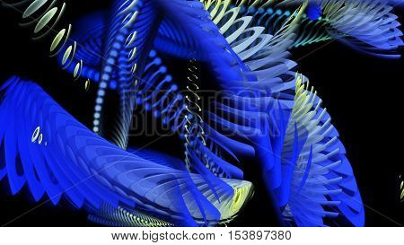 Digital Illustration Of Swirling Blue Shapes