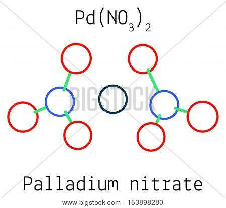Palladium nitrate PdN2O6 molecule isolated on white