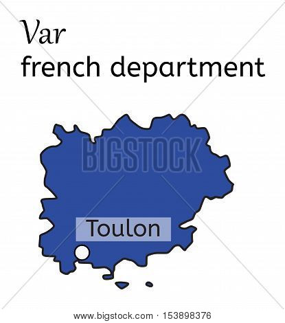 Var french department map on white in vector