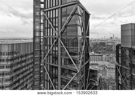 London UK - July 2016: Aerial view looking down on Sumner Street from the new Tate Modern Extension building South London