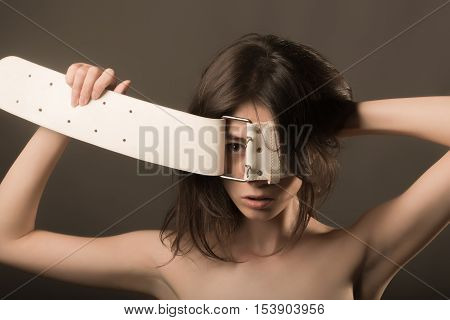 Fashionable Woman With Wide Strap