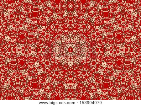 Vintage floral background in ethnic style. Vector illustration