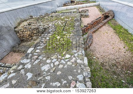 Remains Of The Roman Military Camp At Michaelerplatz In Vienna.