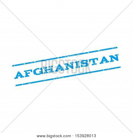 Afghanistan watermark stamp. Text Caption between parallel lines with grunge design style. Rubber seal stamp with dust texture. Vector blue color ink imprint on a white background.