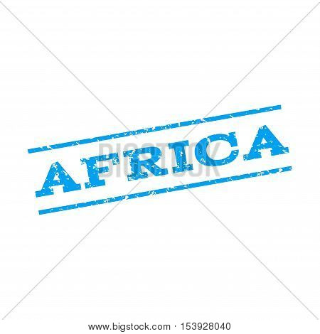 Africa watermark stamp. Text Caption between parallel lines with grunge design style. Rubber seal stamp with scratched texture. Vector blue color ink imprint on a white background.