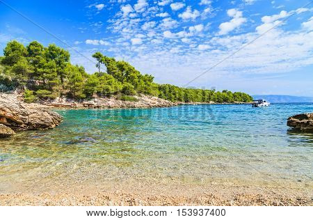 Landscape photo of beautiful adriatic rocky coastline