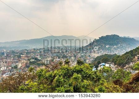 Panorama view of Kathmandu city in Nepal