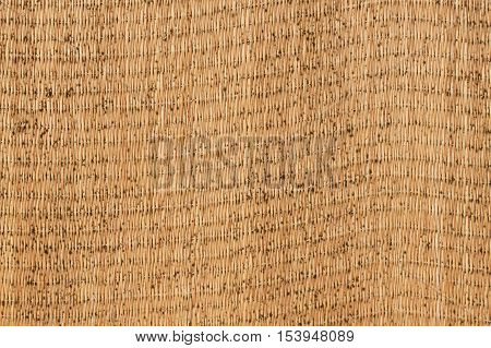 Closed up wooden weave texture background. Moldy straw mat. Japanese tatami mat texture.