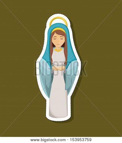 Mary cartoon icon. Holy night family christmas and betlehem theme. Colorful design. Vector illustration