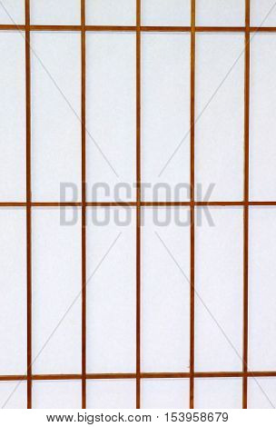 Shoji closeup. Japanese sliding door with paper panels and wooden frame.