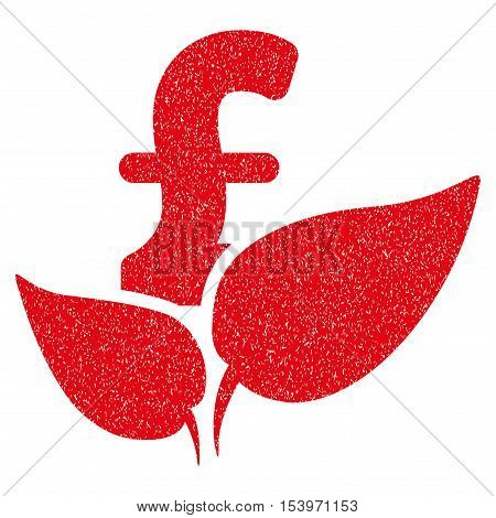 Agriculture Pound Startup grainy textured icon for overlay watermark stamps. Flat symbol with scratched texture. Dotted glyph red ink rubber seal stamp with grunge design on a white background.