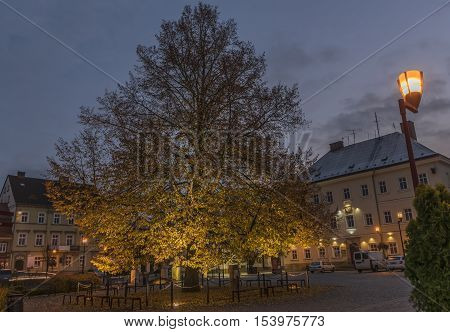 Krasna Lipa Town In North Bohemia In Autumn Morning Time