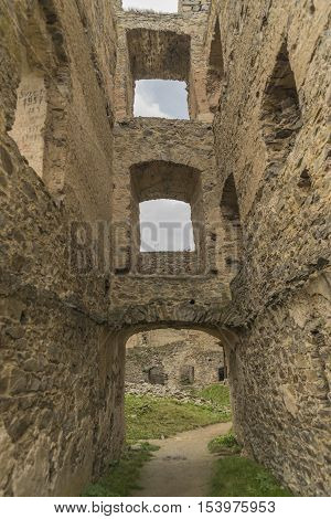 Divci Kamen Ruin Of Castle In Autumn Time