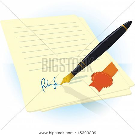 Contrato. Vector.