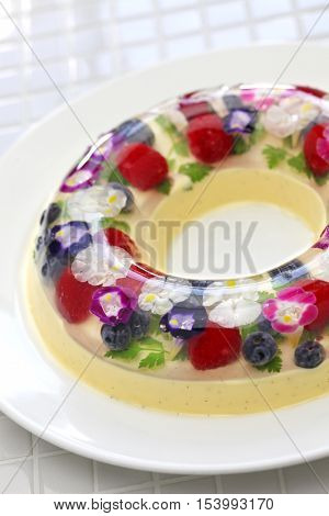  christmas wreath bavarois, homemade jelly dessert