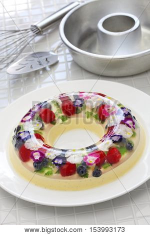  christmas wreath bavarois, homemade jelly dessert