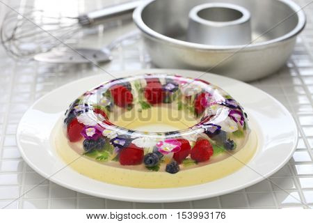  christmas wreath bavarois, homemade jelly dessert
