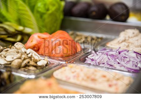 Assorted Fruits And Vegtables For Making Salads