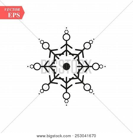 Snowflake Icon. Flat Vector Illustration In Black On White Background. Eps 10