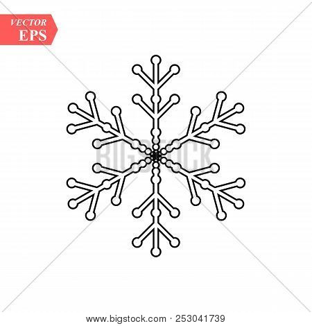 Snowflake Icon. Flat Vector Illustration In Black On White Background. Eps 10
