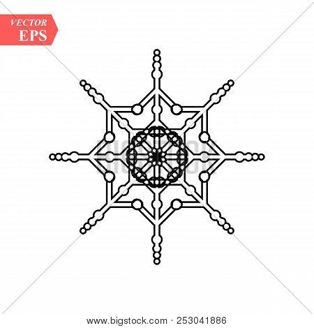 Snowflake Icon. Flat Vector Illustration In Black On White Background. Eps 10