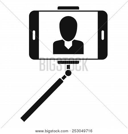 Man Take Selfie Monopod Icon. Simple Illustration Of Man Take Selfie Monopod Icon For Web Design Iso