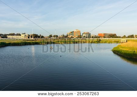 Melbourne, Australia - February 17, 2018: Caulfield Racecourse Is A Horse Racing Track In The City O