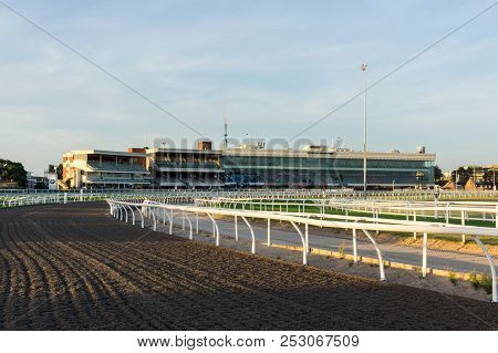 Melbourne, Australia - February 17, 2018: Caulfield Racecourse Is A Horse Racing Track In The City O