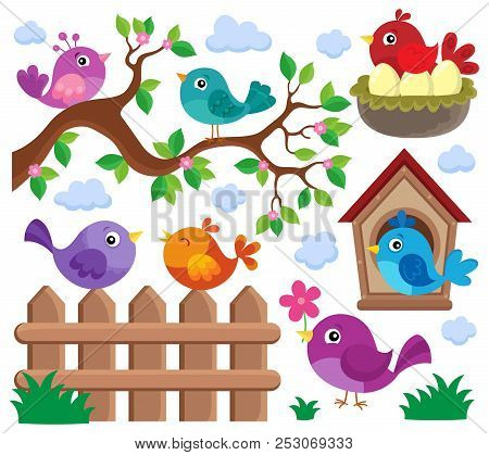 Stylized Birds Theme Set 2 - Eps10 Vector Picture Illustration.
