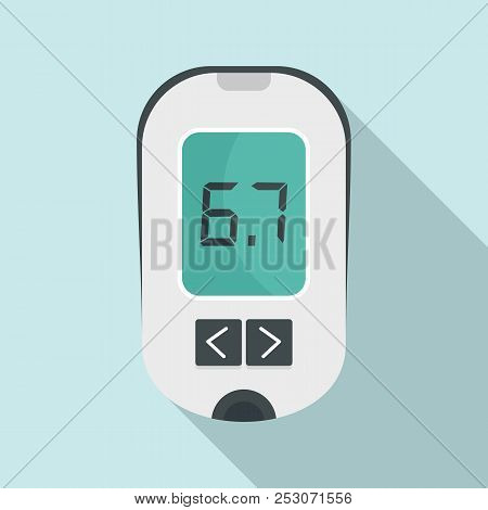 Glucometer Icon. Flat Illustration Of Glucometer Icon For Web Design